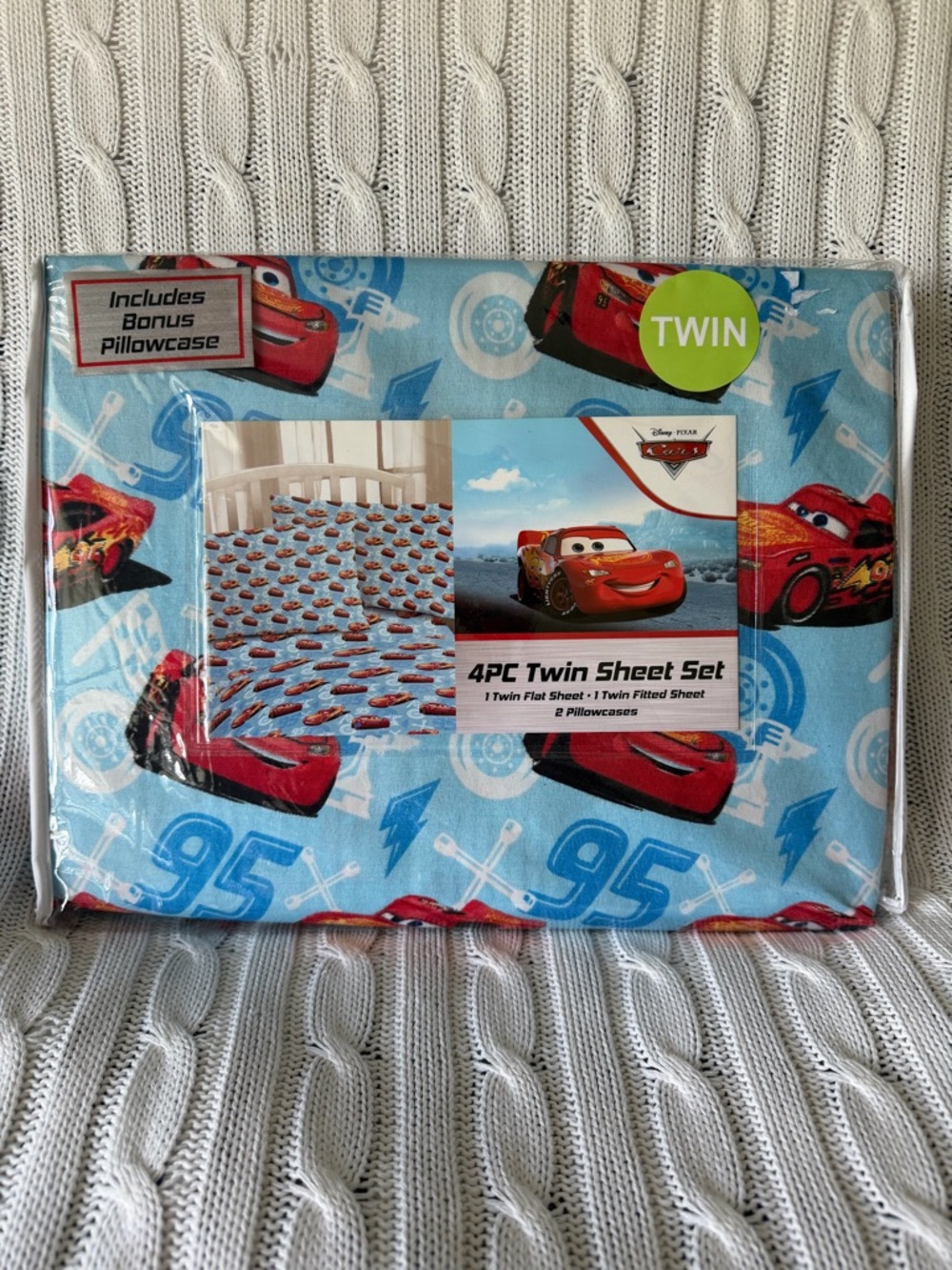 Disney Cars Lightning McQueen Sheets Twin Bedding NEW LMQ Pixar Race Ready 95
